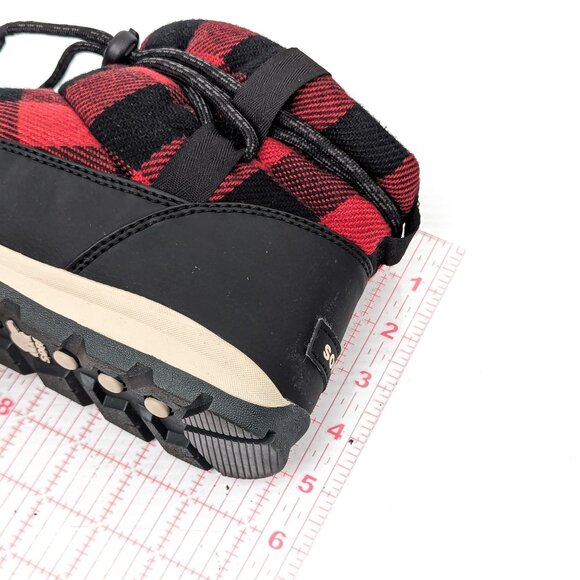 Sorel Women Whitney Short Lace up Snow Red Plaid Fabric Ankle Boots sz 9 - Picture 6 of 7